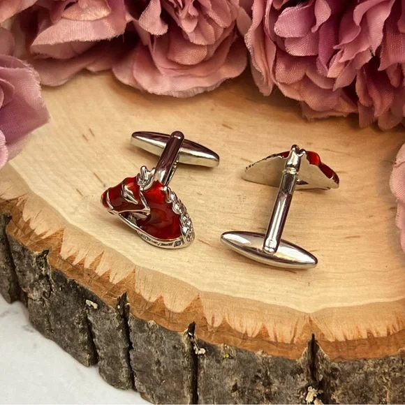 Handsome Bridled Red Chestnut Horse Head Cufflinks - Picture 9 of 16